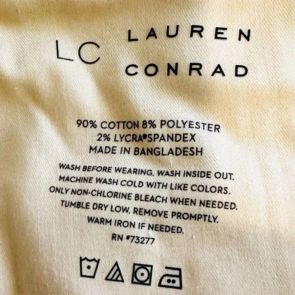 NWT LAUREN CONRAD Women High Rise Stretch White Denim Cut Off Shorts Plus Sz 24W - Picture 6 of 6